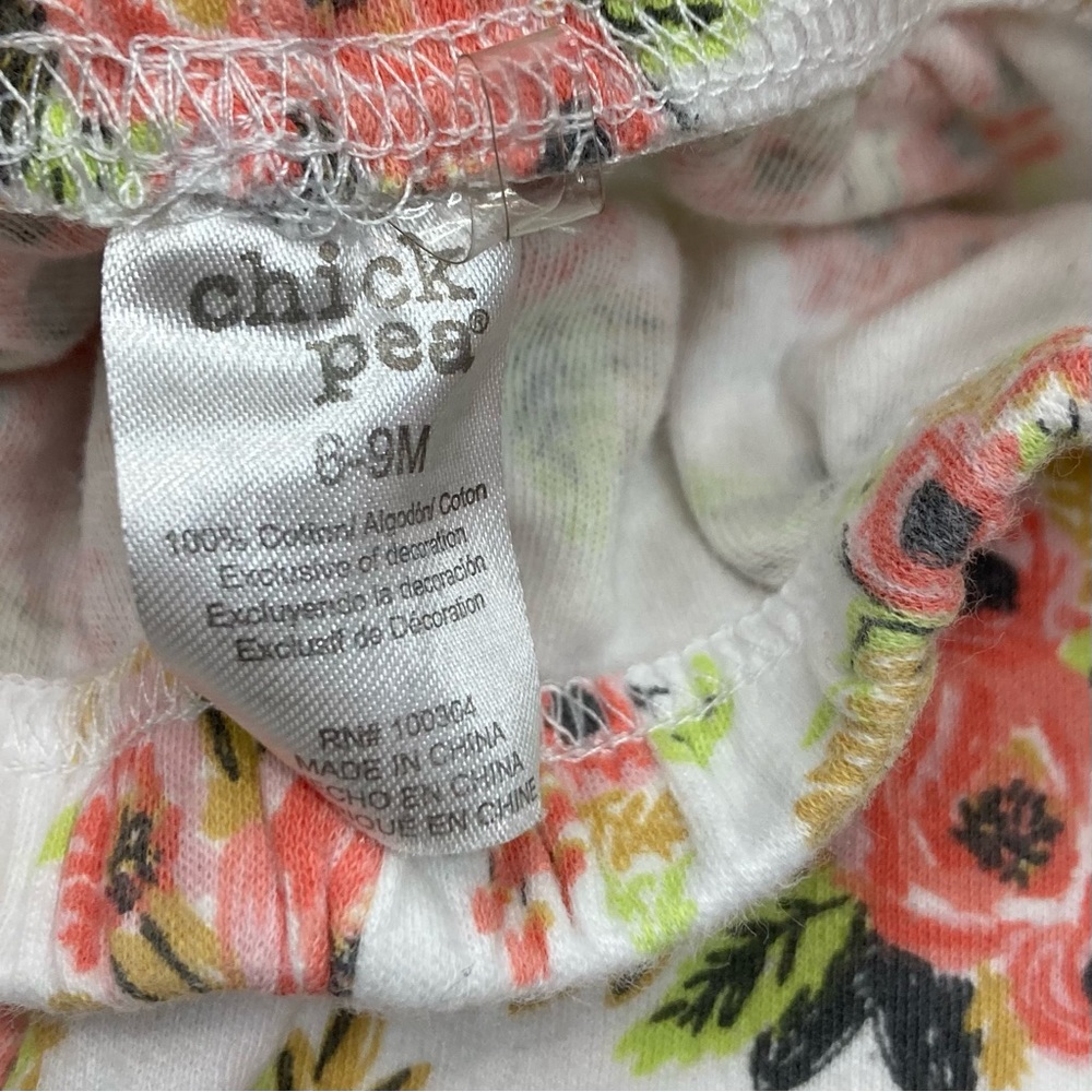 Chick Pea Joggers Floral White & Pink Sz 6-9M - Picture 5 of 6